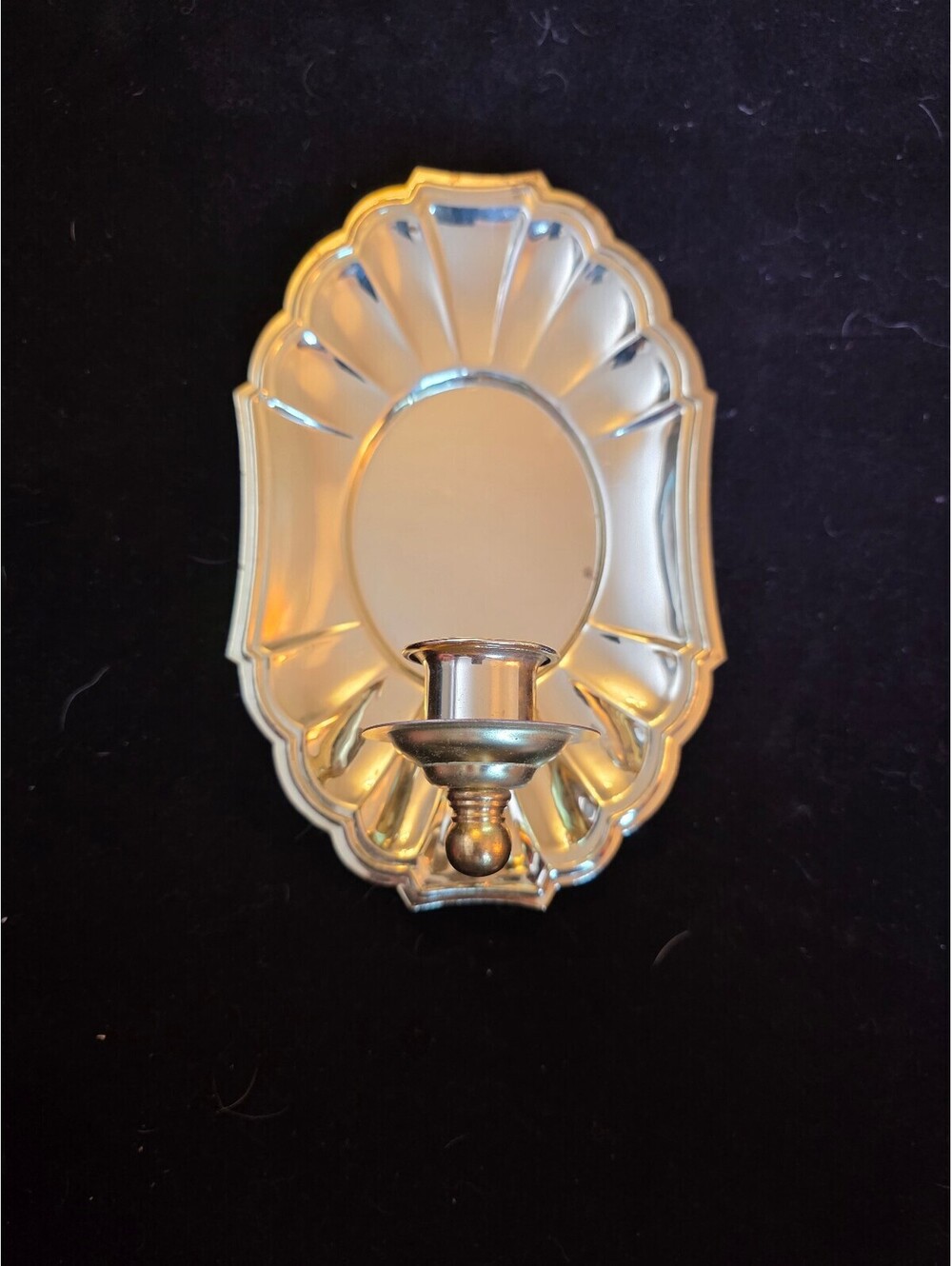 Vintage 1970s HOMCO Brass Tone Wall Sconce Taper Candle Holder / Hardwire Ready